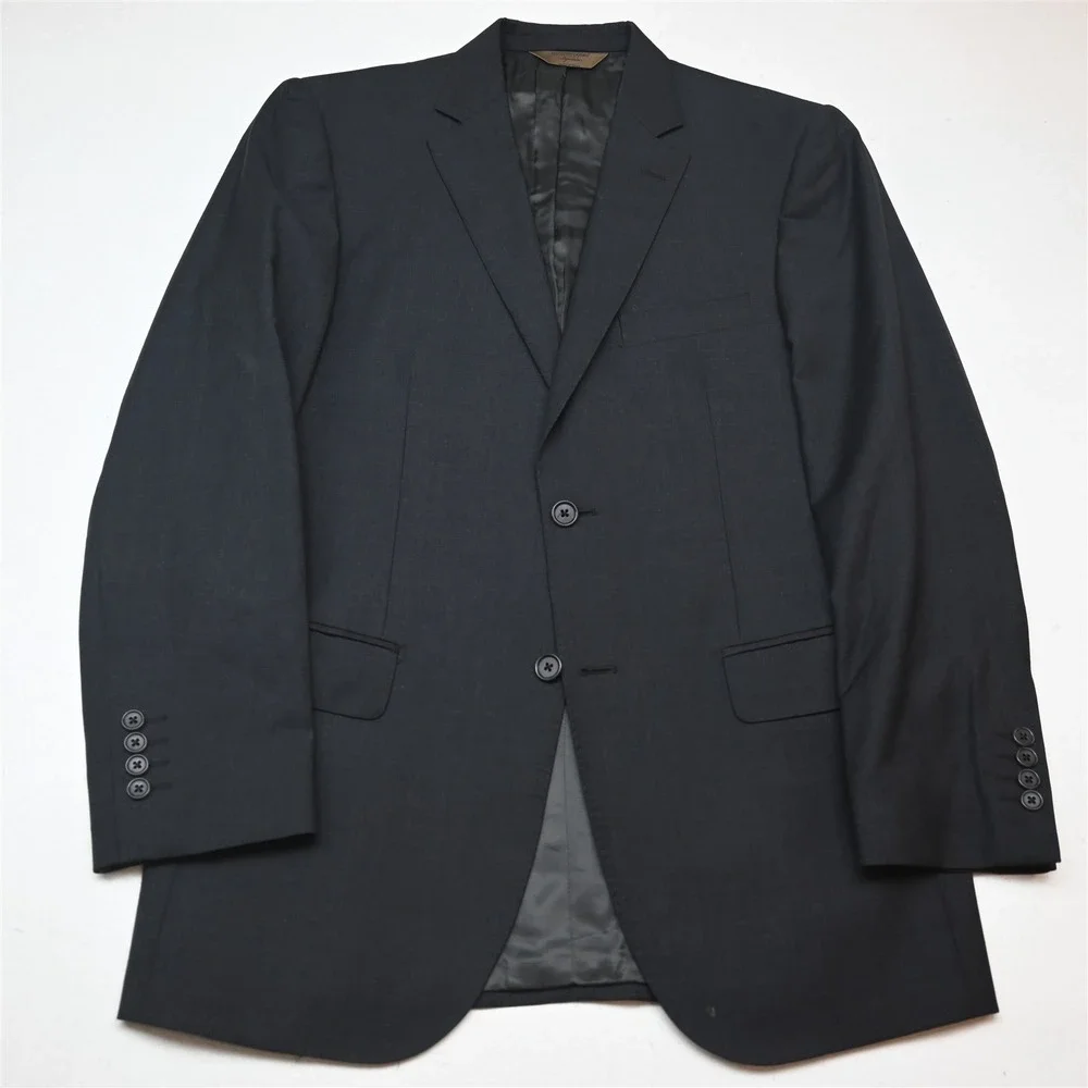 Pronto Uomo 38R 32x32 Charcoal Gray 100% Wool Italy Made Mens Jacket Pants Suit